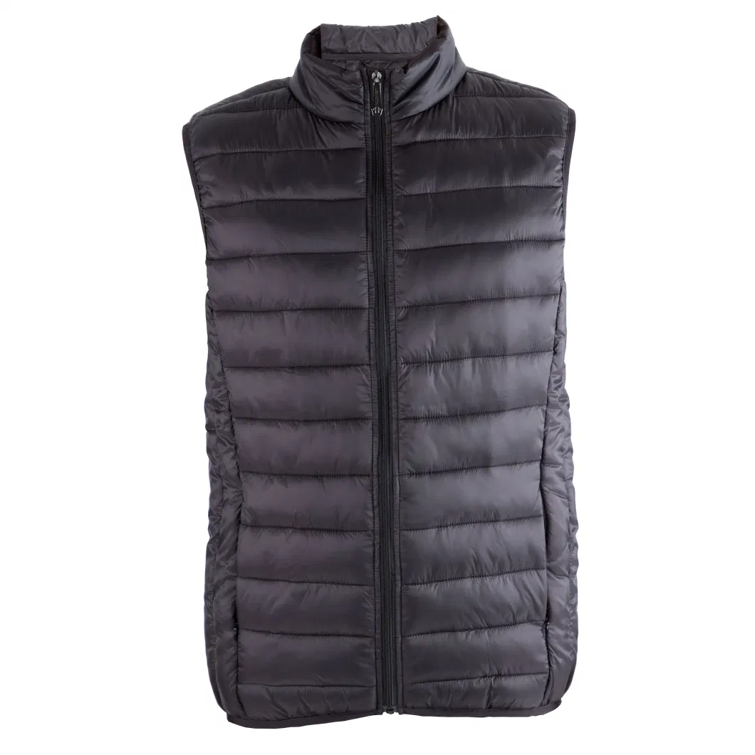 Men &prime; S Solid Full Zip Puffer Vest with Zipper Pockets