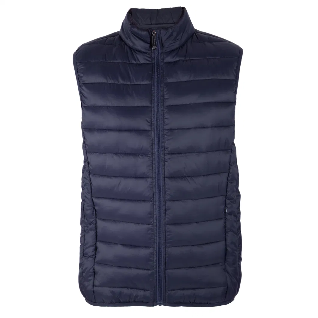 Men &prime; S Solid Full Zip Puffer Vest with Zipper Pockets