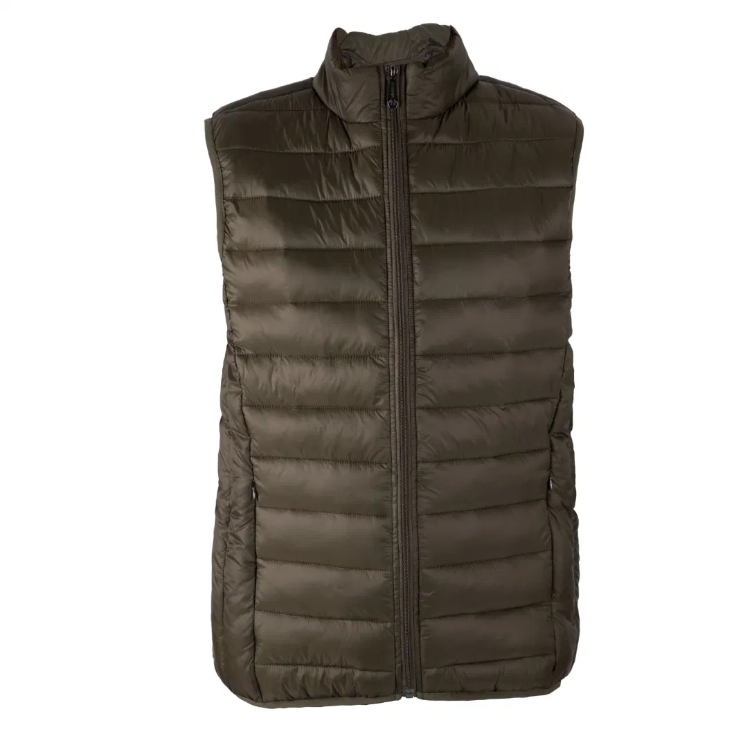 Men &prime; S Solid Full Zip Puffer Vest with Zipper Pockets